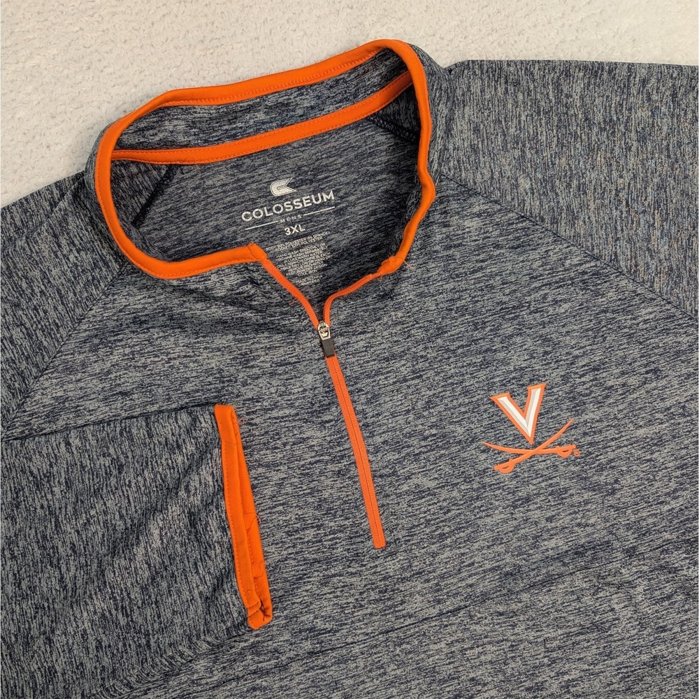VIRGINIA CAVALIERS FOOTBALL LIGHTWEIGHT 1/4 ZIP JACKET 3XL Zip Pocket Colesseum